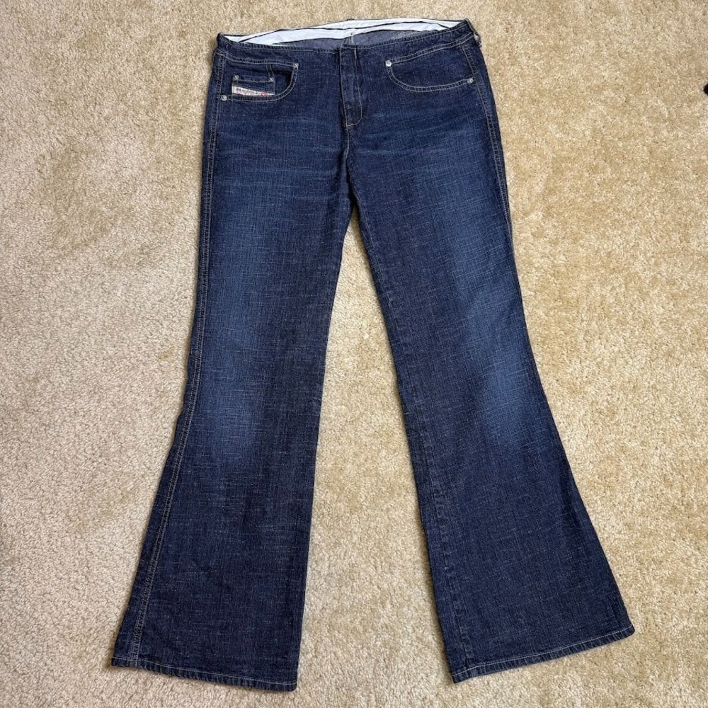 Vintage Diesel Industry Flare Bootcut Jeans Womens 31 Denim Y2K‎ Italy Nylon